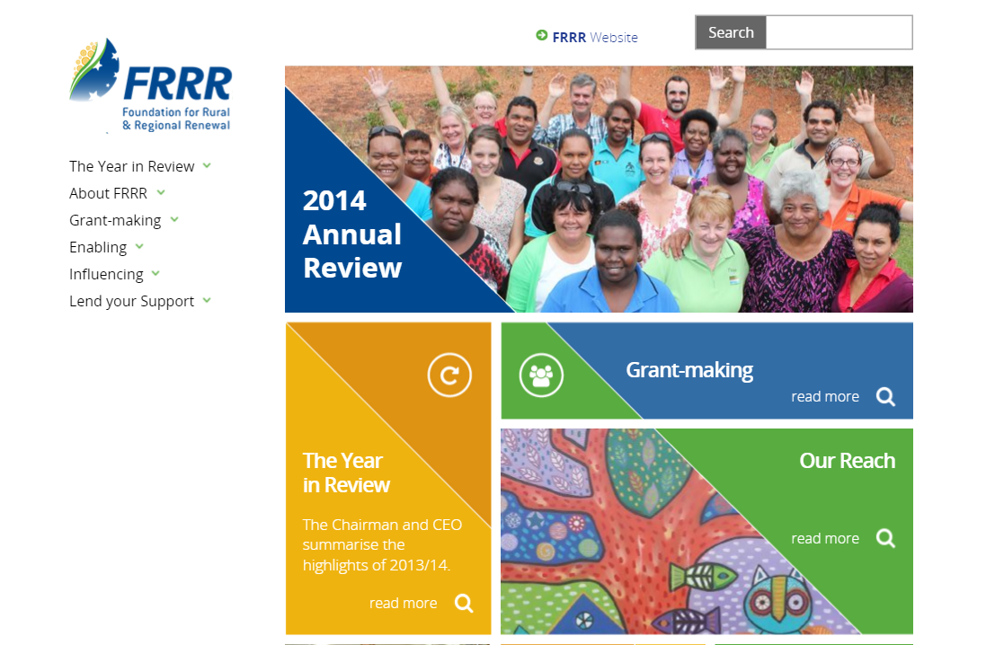 FRRR Annual Review 2014 microsite screengrab-crop